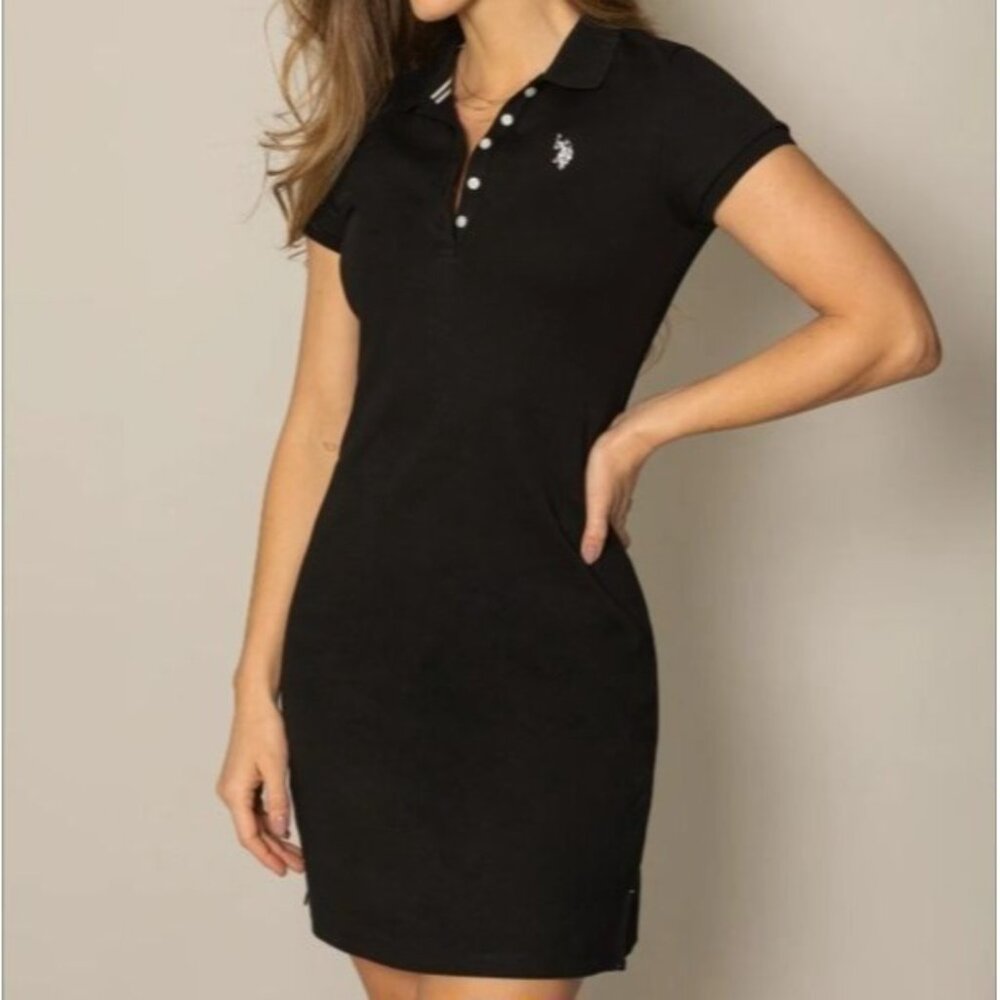 U.S. Polo Assn Solid Black Collared Button Down S… - image 1